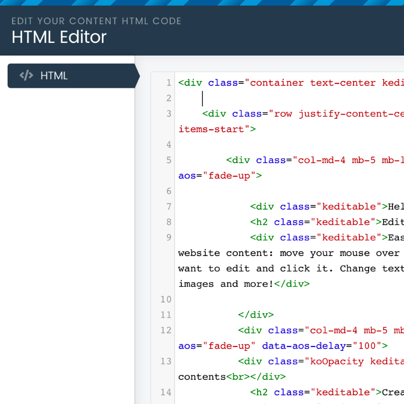 digicom builder html editor